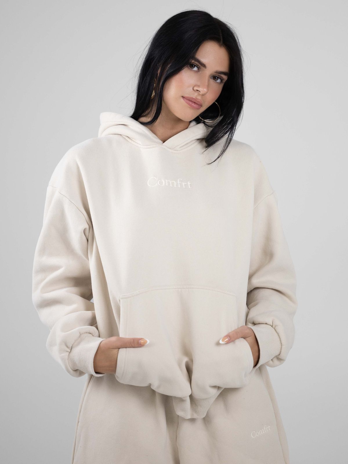 NEW Comfrt Clothing SIGNATURE Hoodie Size Medium Bark Sweatshirt
