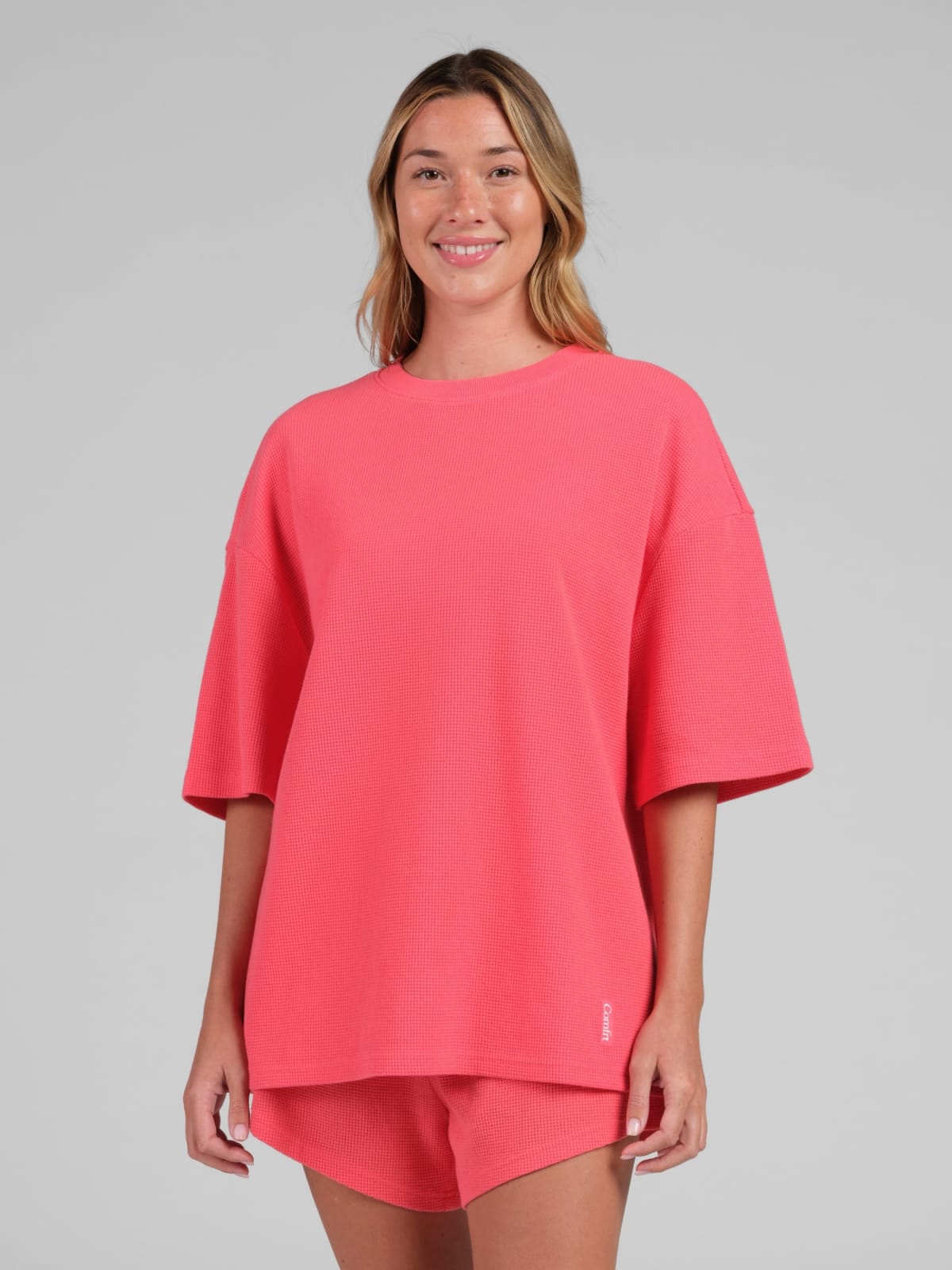 Waffle Lounge Tee | Waffle Knit Top | Comfrt