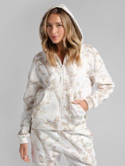 Camo Crop Zip Hoodie