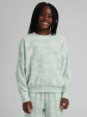 Waffle Kids Lounge Long Sleeve: Mint Camo