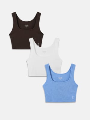 Rib Contour Crop Tank 3-Pack: default