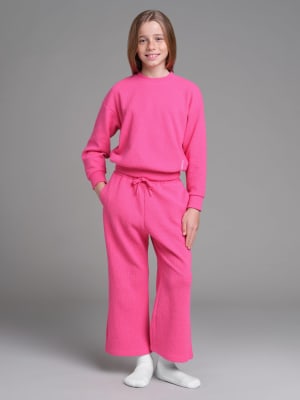 Waffle Kids Lounge Pant: Raphaella is 10 wearing a size S