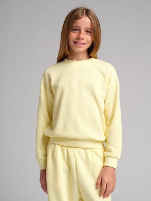 Waffle Kids Lounge Long Sleeve: Raphaella is 10 wearing a size S