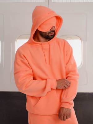 Airplane Mode Travel Hoodie: Coral