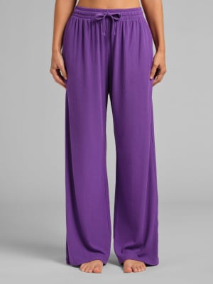 Rib Contour Pants: Violet
