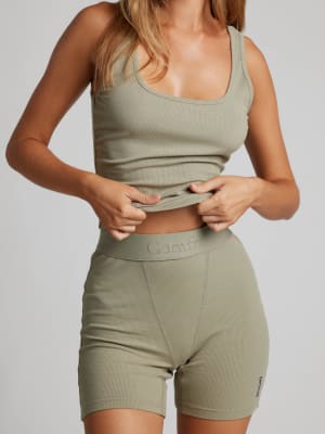 Rib Contour Boxer: Nikki is 5'8" and wears a size S