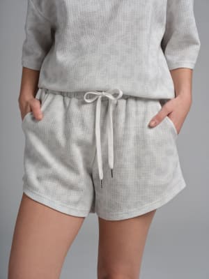 Waffle Lounge Short: Izabella is 5'5" and wears a size S