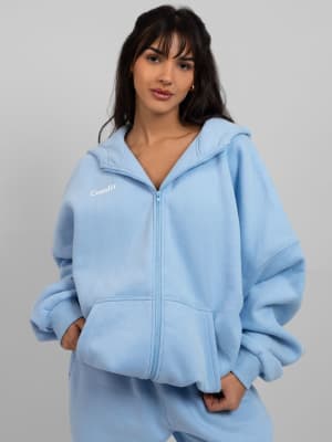 Cloud Zip Hoodie: Olivia is 5'6" and wears a size M