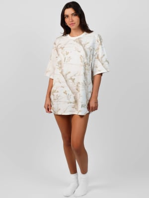 Camo Tee: Abby is 5′9″ wearing a size M