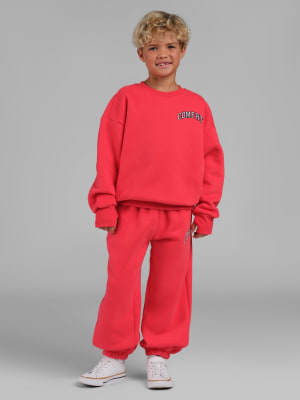 Varsity Kids Logo Sweatpants: Hibiscus Red