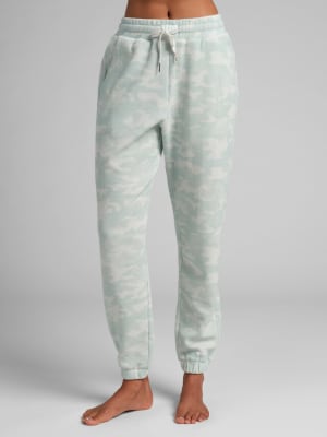 Waffle Lounge Jogger: Mint Camo