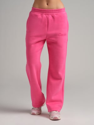 Minimalist Straight Leg Sweatpants: Kayla is 5'8" and wears a size S