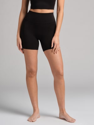ComfrtCore™ 5" Biker Shorts: Tyler is 5'9" and wears a size S
