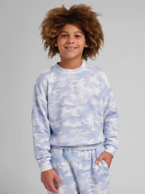 Waffle Kids Lounge Long Sleeve: Sky Camo