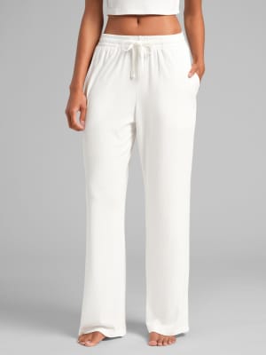 Rib Contour Pants: White