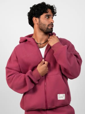 Affirmation Zip Hoodie: Jared is 6'1" and wears a size L