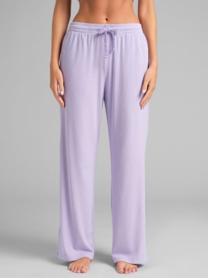 Rib Contour Pants: Lavender