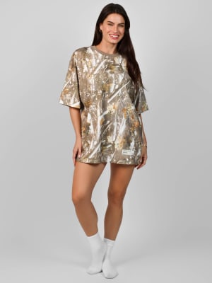 Camo Tee: Lauren is 5’8” and wears a size M
