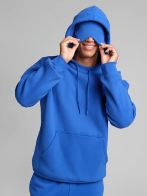 Airplane Mode Travel Hoodie: Evan is 6'4" wearing a size L