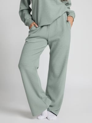 Waffle Lounge Relaxed Sweatpants: Lauren is 5’8” and wears a size M