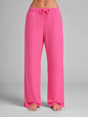 Rib Contour Pants: Hot Pink
