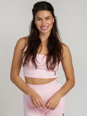 Rib Contour Crop Tank: Lauren is 5′8″ wearing a size XS