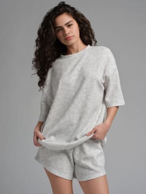 Waffle Lounge Tee: Izabella is 5'5" and wears a size S