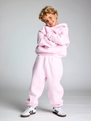 Minimalist Kids Sweatpants: Joseph is 6 and wears a size S