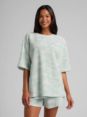 Waffle Lounge Tee: Mint Camo