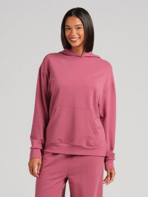 Luxe Terry Hoodie: Lexy is 5′8″ and wears a size S