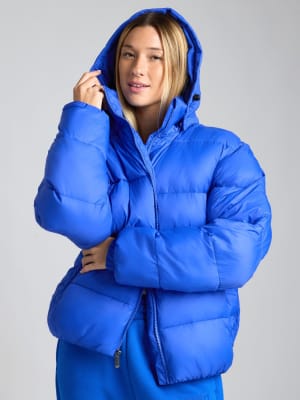 Puffer Jacket: Kayla is 5'8" and wears a size S