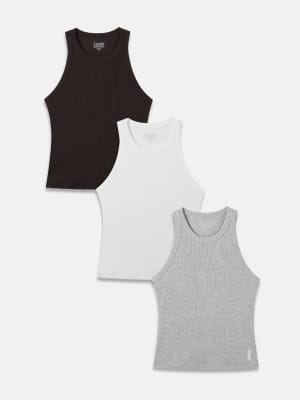 Rib Contour High Neck Tank 3-Pack: default