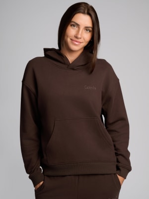 Halo Lightweight Crop Hoodie: Abby is 5'9" and wears a size S