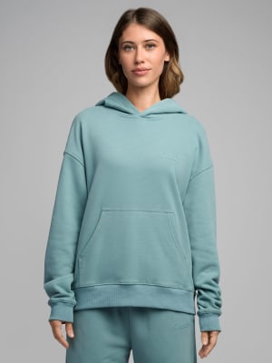 Halo Lightweight Crop Hoodie: Nikki is 5'8" and wears a size S