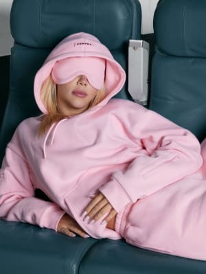 Airplane Mode Travel Hoodie: Petal