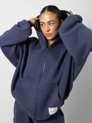 Affirmation Zip Hoodie: Valen is 5’5” and wears a size M
