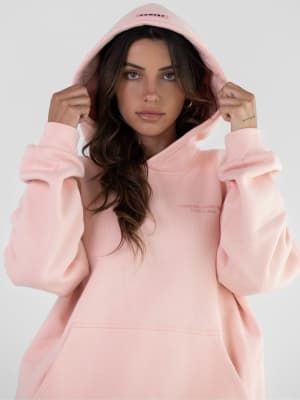Pastel Hoodie: Abby is 5′9″ wearing a size M