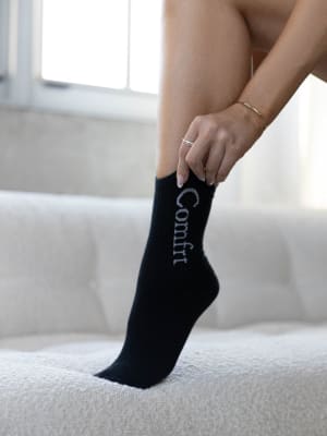 Signature Fit Mid Length Socks: Valen is 5’3” and wears a size M