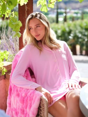 Luna Lounge Sleep Shirt: Peony