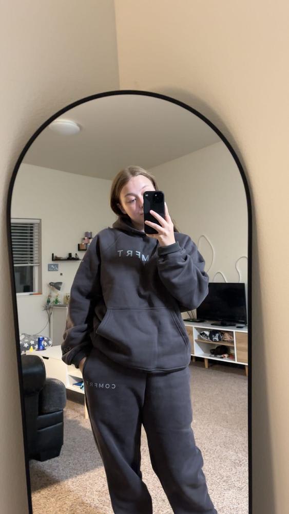Shirt over hoodie girl hotsell